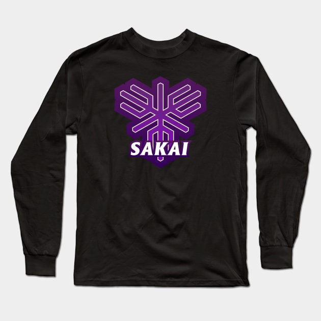 Sakai Municipality Japanese Symbol Long Sleeve T-Shirt by PsychicCat